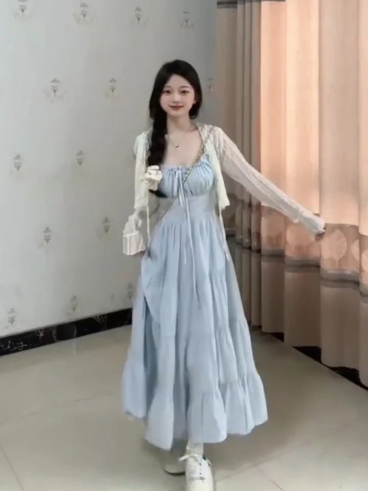 XZY Elegant plus Size Blue Strap Dress Women's Beach Vacation Long Dress Gentlewoman Style A-Line Skirt Casual Summer Dress
XZY Elegant plus Size Blue Strap Dress Women's Beach Vacation Long Dress Gentlewoman Style A-Line Skirt Casual Summer Dress