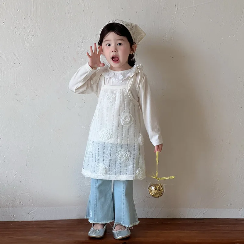 Girls Spring 2025 New Lady Children's Baby Girl Flower Suspender Dress Doll Collar Jacquard Bottom Shirt
Girls Spring 2025 New Lady Children's Baby Girl Flower Suspender Dress Doll Collar Jacquard Bottom Shirt