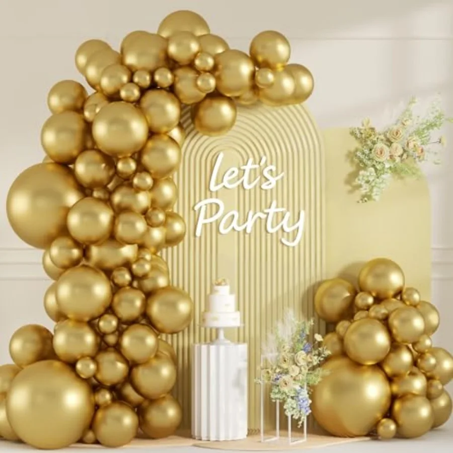 99Pcs Metallic Balloons Arch Kit, 18 12 10 5 Inch Chrome Latex Balloons in Different Sizes for Graduation 2026, Wedding, Birthd
99Pcs Metallic Balloons Arch Kit, 18 12 10 5 Inch Chrome Latex Balloons in Different Sizes for Graduation 2026, Wedding, Birthd