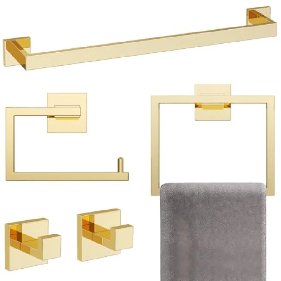 5-Piece Bathroom Hardware Accessories Set 23.6 inch Towel Bar Set Modern Towel Rack Set Stainless Steel Wall Mounted Bathroom
5-Piece Bathroom Hardware Accessories Set 23.6 inch Towel Bar Set Modern Towel Rack Set Stainless Steel Wall Mounted Bathroom