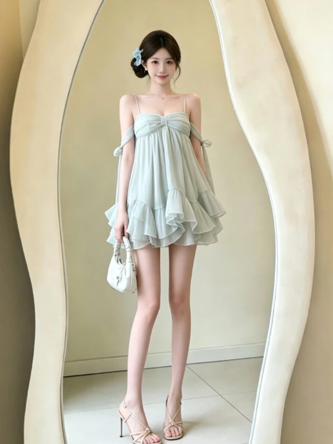 Unique Shoulder Dress Puffy Sleeveless Short Skirt Cotton Soft Fabric Summer Fashionable New Style for Young Women
Unique Shoulder Dress Puffy Sleeveless Short Skirt Cotton Soft Fabric Summer Fashionable New Style for Young Women