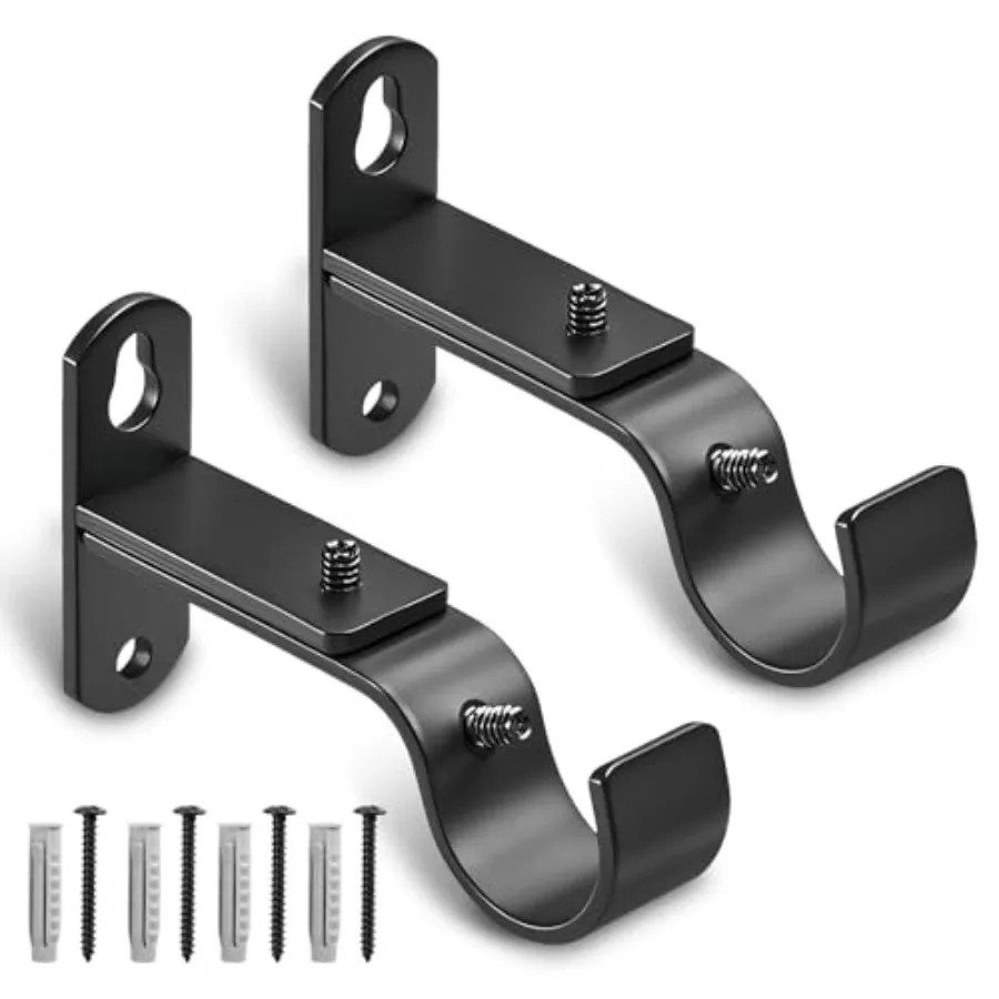 Adjustable Curtain Rod Brackets, Metal Window Drapery Rod Hanger Holders Hooks for 1 inch Rods
Adjustable Curtain Rod Brackets, Metal Window Drapery Rod Hanger Holders Hooks for 1 inch Rods