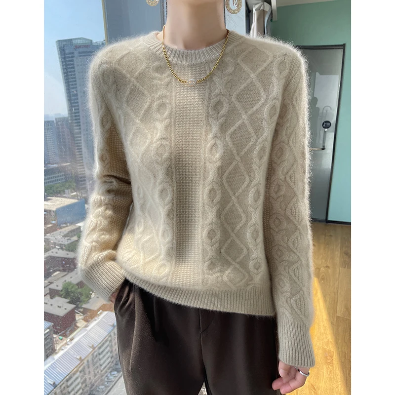 Round Neck Thickened 100% Wool Pullover Sweater For Women's Autumn Winter Luxury Warm Loose Solid Color High-Quality Knitted Top
Round Neck Thickened 100% Wool Pullover Sweater For Women's Autumn Winter Luxury Warm Loose Solid Color High-Quality Knitted Top