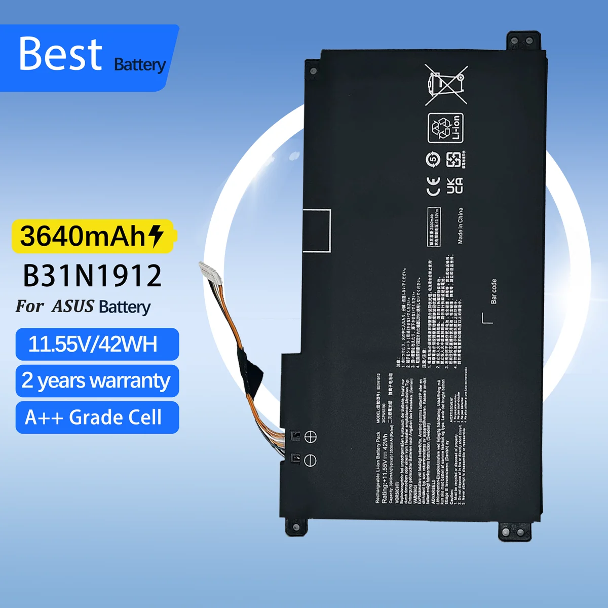 B31N1912 C31N1912 Laptop Battery for ASUS VivoBook 14 E410MA L410MA F414MA E510MA E510KA L510MA 0B200-03680200
B31N1912 C31N1912 Laptop Battery for ASUS VivoBook 14 E410MA L410MA F414MA E510MA E510KA L510MA 0B200-03680200