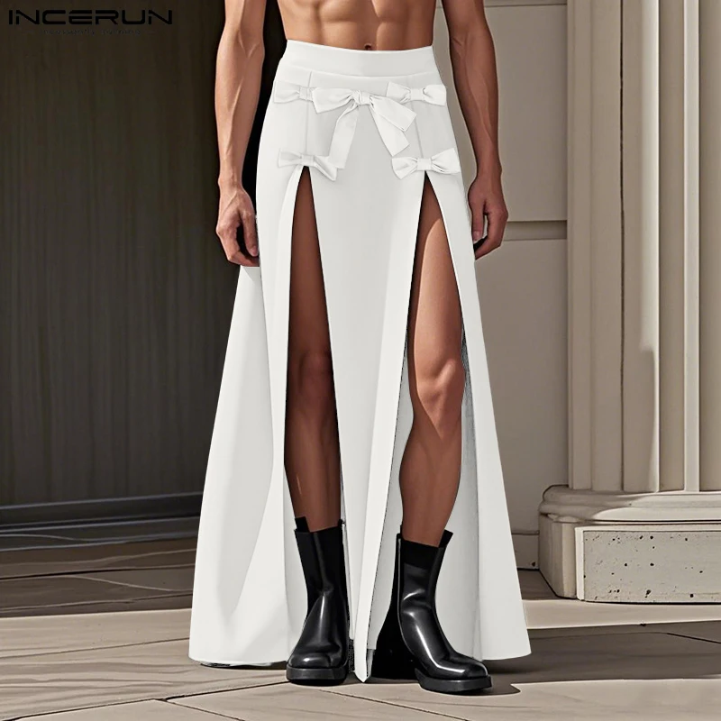 INCERUN 2025 Men Skirts Solid Color Bow Split Streetwear Casual Male Pants Oversize Sexy Irregular Trousers Fashion Men Bottoms
INCERUN 2025 Men Skirts Solid Color Bow Split Streetwear Casual Male Pants Oversize Sexy Irregular Trousers Fashion Men Bottoms