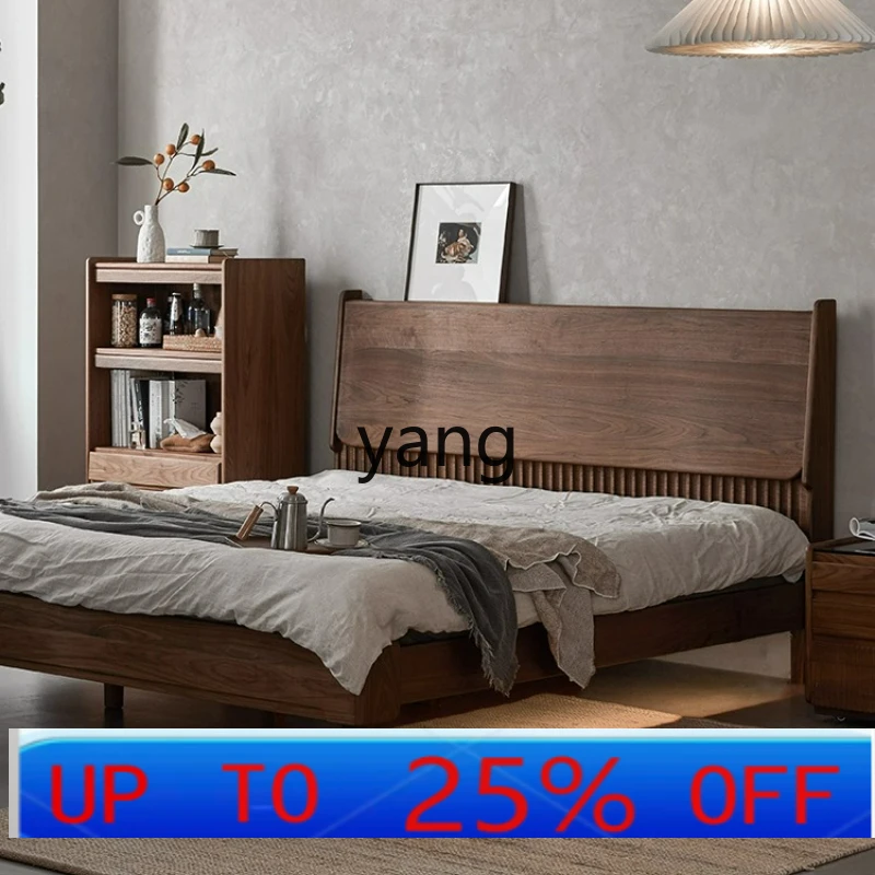 LTT Solid Wood Bed Black Walnut Furniture Double Bed Japanese Modern Simple 
LTT Solid Wood Bed Black Walnut Furniture Double Bed Japanese Modern Simple