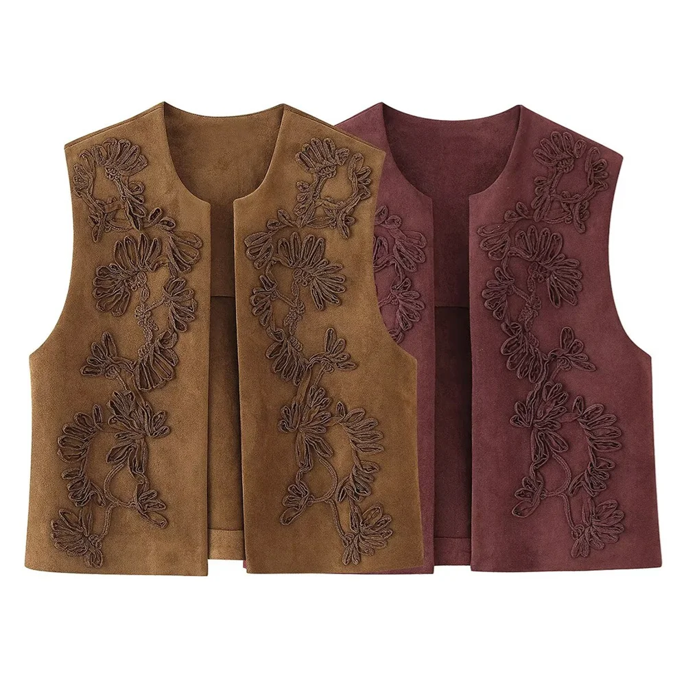 UNIZERA Women's Embroidered Suede Texture Effect Tank Top Spring/Summer New Casual Women's Round Neck Sleeveless Decoration
UNIZERA Women's Embroidered Suede Texture Effect Tank Top Spring/Summer New Casual Women's Round Neck Sleeveless Decoration
