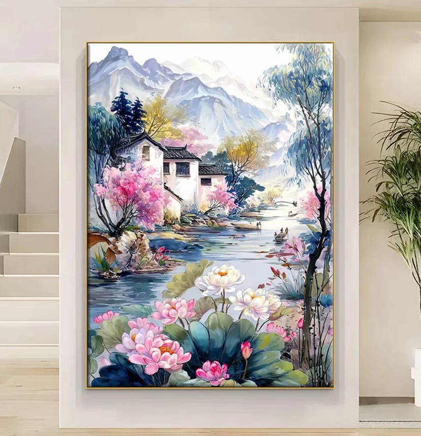 9CT 14ct 38x50 см Jiangnan наборы с водной печатью для вышивки крестом DIY набор для рукоделия домашний декор поделки с иглами нитки 
9CT 14ct 38x50 см Jiangnan наборы с водной печатью для вышивки крестом DIY набор для рукоделия домашний декор поделки с иглами нитки