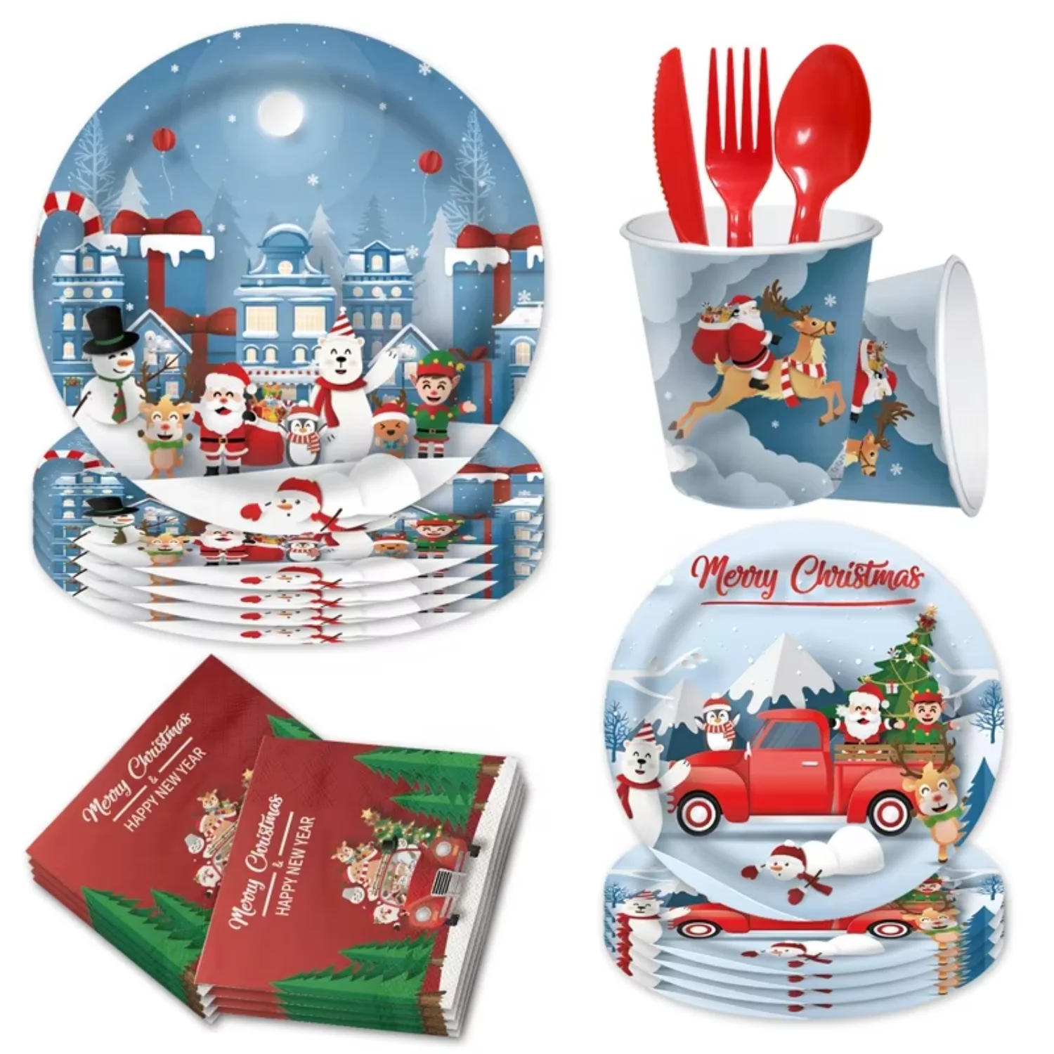 Christmas Party Supplies Disposable Tableware Set for Merry Decorations Soccer Graduation
Christmas Party Supplies Disposable Tableware Set for Merry Decorations Soccer Graduation