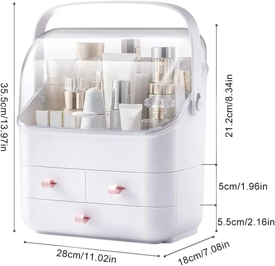 Storage Box with Lid Makeup Organizer Box with Dust Free Cover Portable Handle,Large Makeup Display Case
Storage Box with Lid Makeup Organizer Box with Dust Free Cover Portable Handle,Large Makeup Display Case