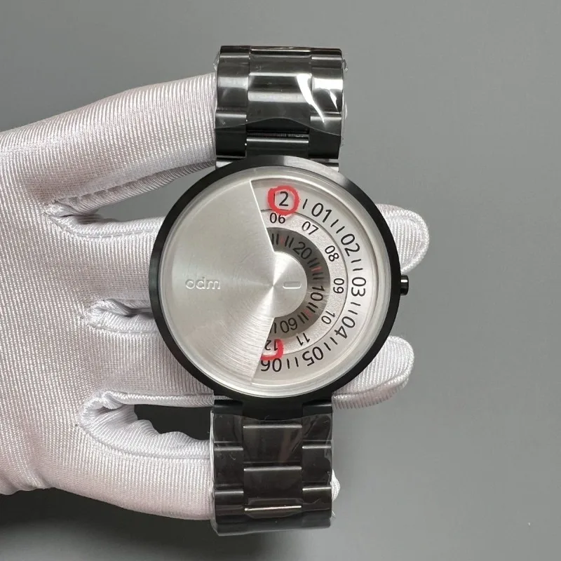 Trendy brand fashion personality semi-covered no pointer reading quartz men's watch stainless steel imported movement
Trendy brand fashion personality semi-covered no pointer reading quartz men's watch stainless steel imported movement