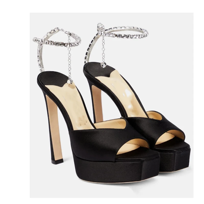 Gorgeous Rhinestone Ankle Lace Up High Heel Fish Mouth Sandals Square Toe Thin Heel Sexy High Heel Shoes Large Women's Sandals
Gorgeous Rhinestone Ankle Lace Up High Heel Fish Mouth Sandals Square Toe Thin Heel Sexy High Heel Shoes Large Women's Sandals