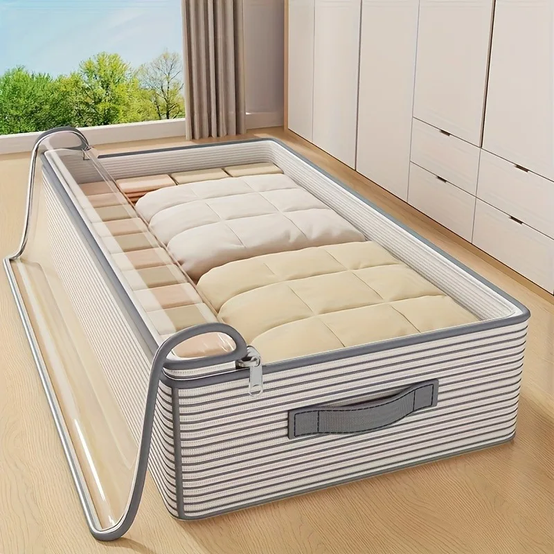 Большая стеганая сумка для хранения одежды с прозрачными окнами, складная для вертикального хранения в шкафах под кроватью
Большая стеганая сумка для хранения одежды с прозрачными окнами, складная для вертикального хранения в шкафах под кроватью