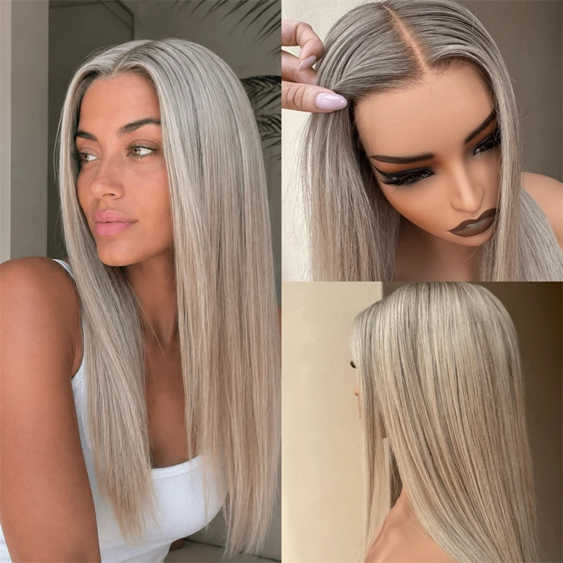 Party Daily 18 Inches Ombre Ash Platinum Blonde Highlights Synthetic HD Lace Front Wig Glueless Preplucked Hairline with Baby
Party Daily 18 Inches Ombre Ash Platinum Blonde Highlights Synthetic HD Lace Front Wig Glueless Preplucked Hairline with Baby