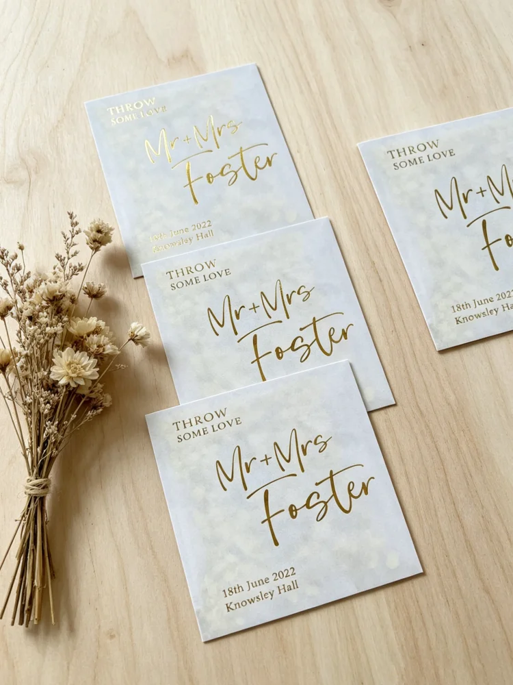 Foiled Glassine Wedding Confetti Packets Custom Real Flower Petal Envelopes Wedding Party Decor Favors
Foiled Glassine Wedding Confetti Packets Custom Real Flower Petal Envelopes Wedding Party Decor Favors