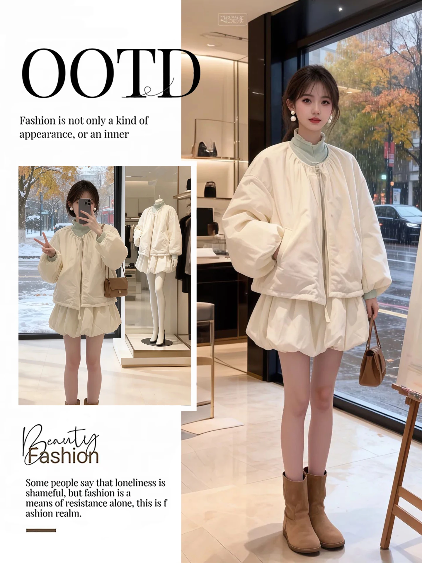 Chic Winter Two-Piece Set Women's Cotton Jacket Coat High Waist Short Skirt round Neck Warm Fashionable Cream Color Small Fra...
Chic Winter Two-Piece Set Women's Cotton Jacket Coat High Waist Short Skirt round Neck Warm Fashionable Cream Color Small Fra...