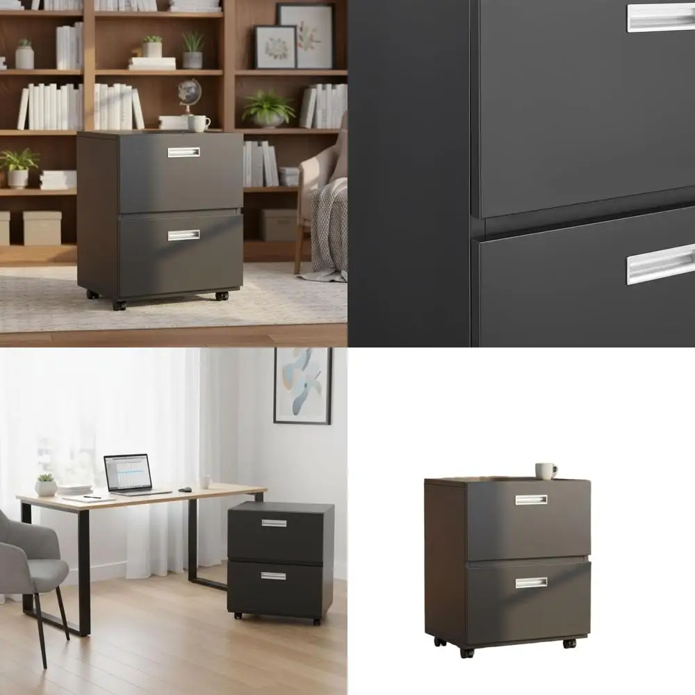 Black Metal 2-Door Mobile File Cabinet with Wheels, 19.68x15.74x25.59, Adjustable Office Storage for Copiers
Black Metal 2-Door Mobile File Cabinet with Wheels, 19.68x15.74x25.59, Adjustable Office Storage for Copiers