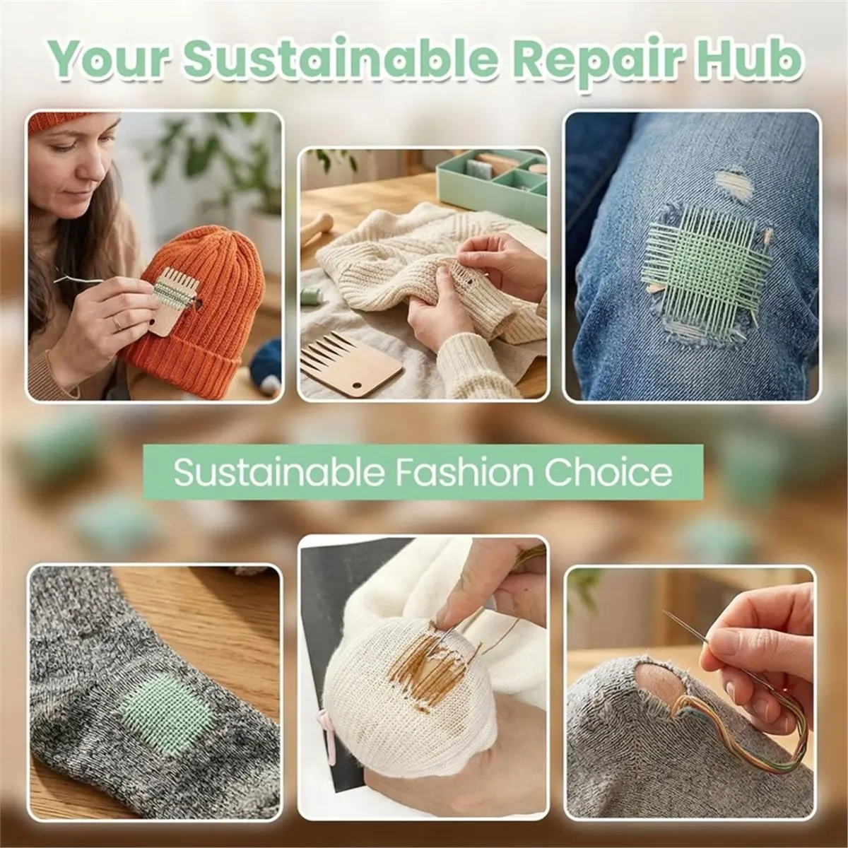 Wooden Darning Mushroom with Threads & Needles Patch Repair equipments Set Metal + Wood
Wooden Darning Mushroom with Threads & Needles Patch Repair equipments Set Metal + Wood