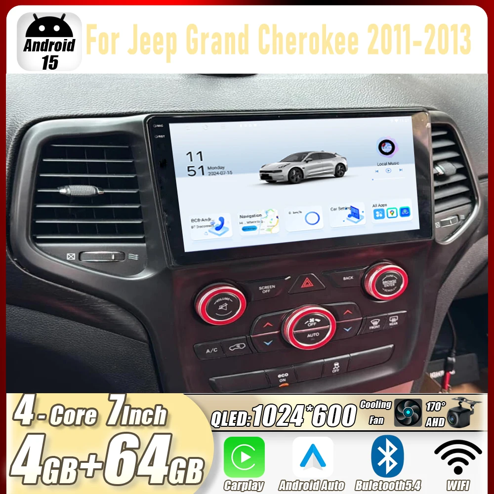 GPS 9"For Jeep Grand Cherokee 2011-2013 Car Stereo Radio CarPlay Android15 Auto Head Unit4GB+64GB+WIFI Navi Multimedia Player
GPS 9"For Jeep Grand Cherokee 2011-2013 Car Stereo Radio CarPlay Android15 Auto Head Unit4GB+64GB+WIFI Navi Multimedia Player