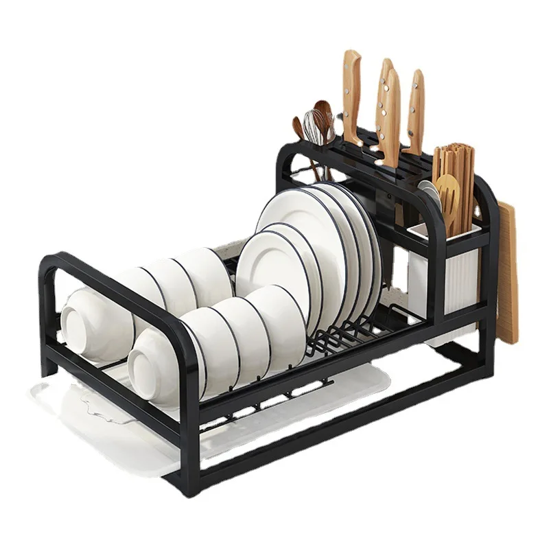 Kitchen shelf, dishes, dishes, storage rack, drying rack, drain rack, small with knife holder, tableware storage
Kitchen shelf, dishes, dishes, storage rack, drying rack, drain rack, small with knife holder, tableware storage