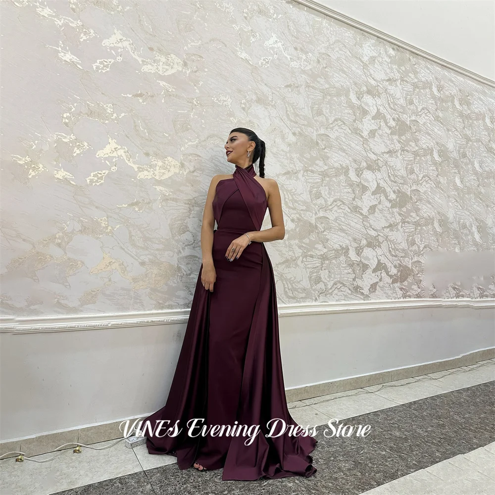 VINES Burgundy Elegant Formal Gown Mermaid Prom Dresses Crisscross Halter Evening Dress Sleeveless Satin Modern Style Customized
VINES Burgundy Elegant Formal Gown Mermaid Prom Dresses Crisscross Halter Evening Dress Sleeveless Satin Modern Style Customized