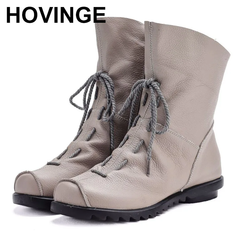 Genuine Leather Plush women's short Boots Retro Casual Autumn Winter Women's Boots Waterproof leather warm Snow boots
Genuine Leather Plush women's short Boots Retro Casual Autumn Winter Women's Boots Waterproof leather warm Snow boots