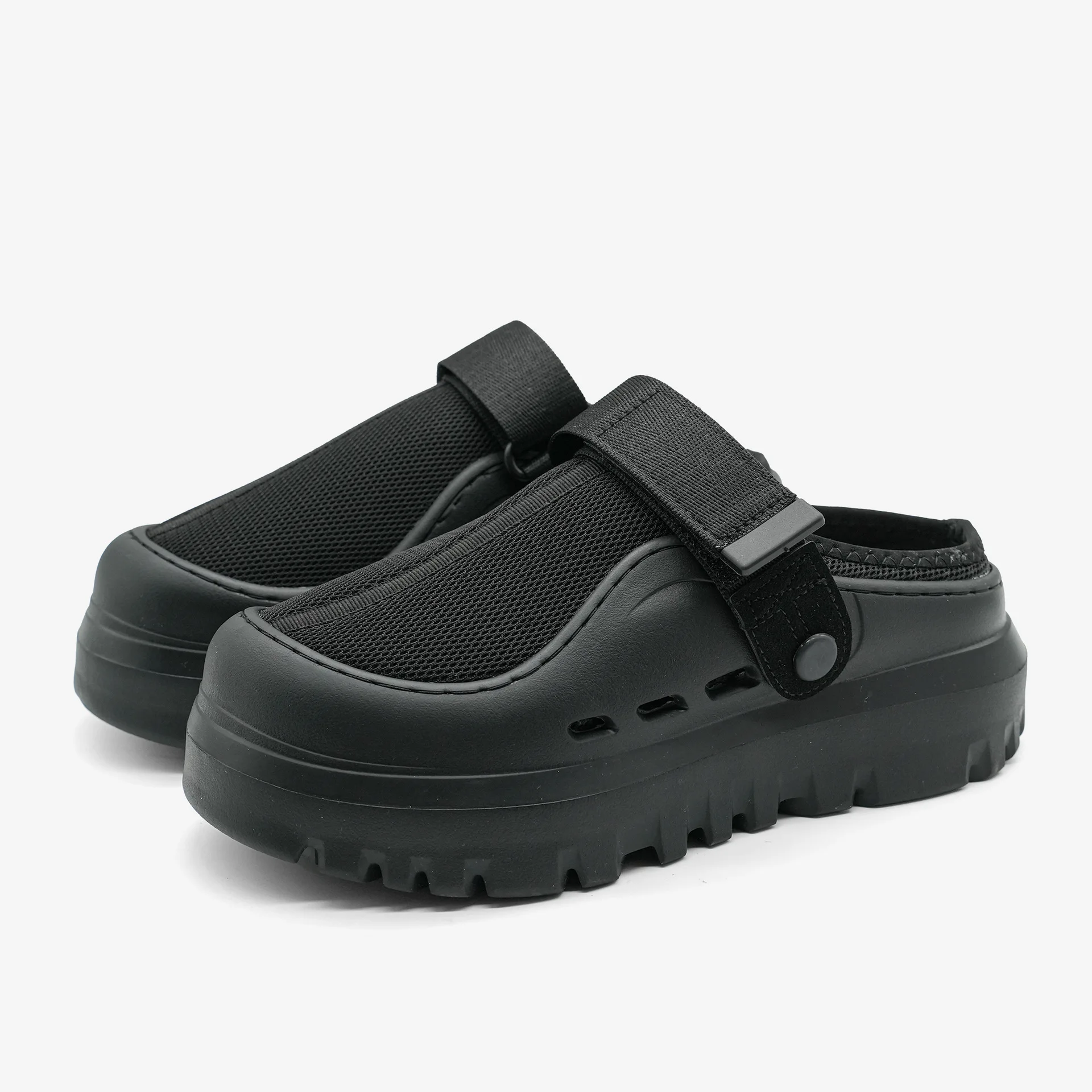 Summer New Black Unisex Fashionable, Comfortable, Lightweight, Solid Color Thick Bottom Velcro Casual Sandals
Summer New Black Unisex Fashionable, Comfortable, Lightweight, Solid Color Thick Bottom Velcro Casual Sandals