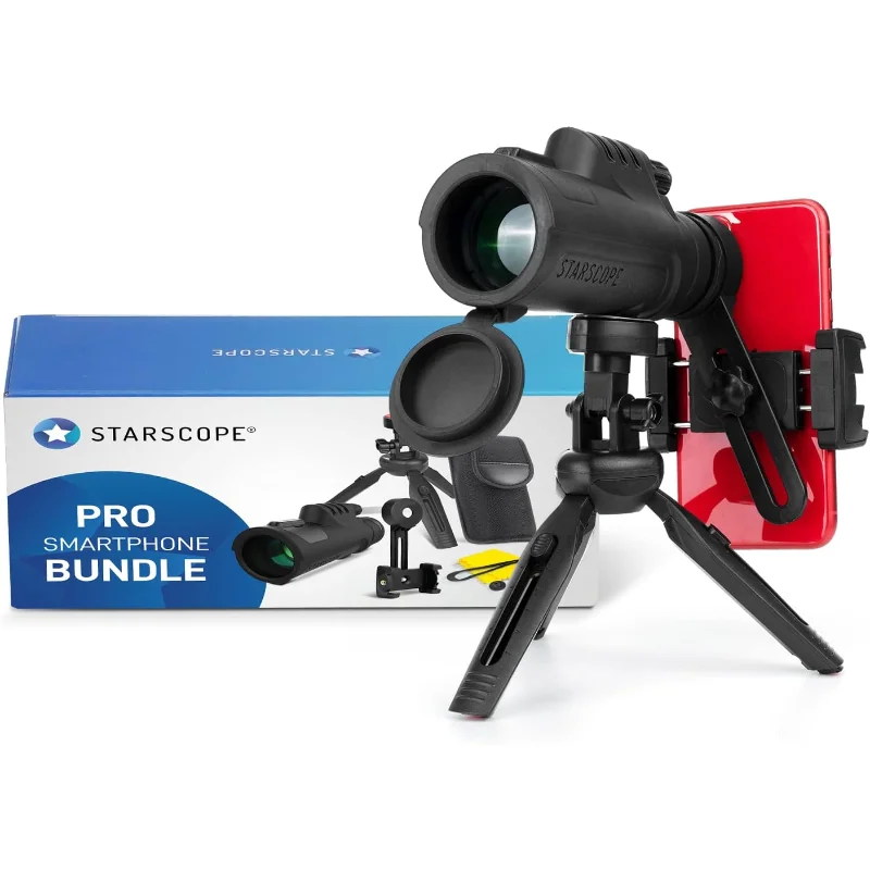 Starscope Monocular Telescope Smartphone Pro Bundle - 10x42 Monoculars for Adults High Powered with Cell Phone Adapter
Starscope Monocular Telescope Smartphone Pro Bundle - 10x42 Monoculars for Adults High Powered with Cell Phone Adapter