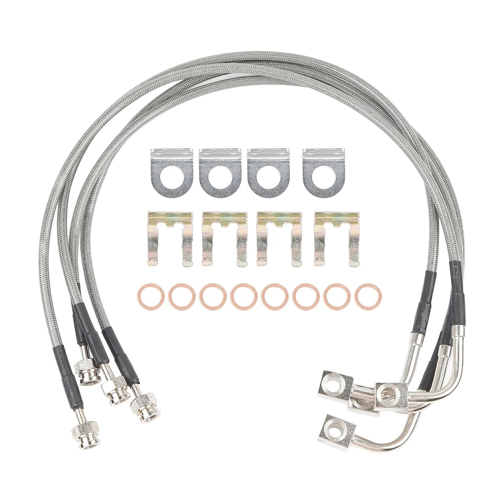 Extended Front 24 Inch Rear 22.5 Inch Stainless Steel Brake Lines for Jeep For Wrangler JK JKU 2007-2018 All Trim Years
Extended Front 24 Inch Rear 22.5 Inch Stainless Steel Brake Lines for Jeep For Wrangler JK JKU 2007-2018 All Trim Years