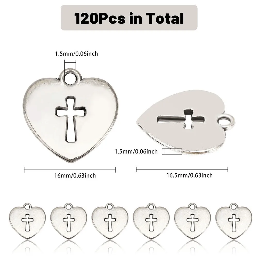 120Pcs Style Alloy Pendants Heart with Silver 16.5x16x1.5mm Hole: 1.5mm
120Pcs Style Alloy Pendants Heart with Silver 16.5x16x1.5mm Hole: 1.5mm