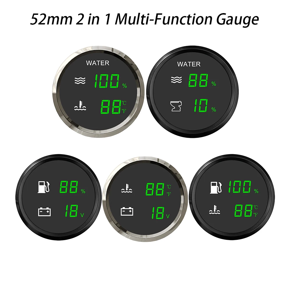 ELING 52mm 2in1 Multifunctional Meter Gauge Fuel Water Holding Tank Level Water Temp Voltage Universal for SUV RV Car Vessels
ELING 52mm 2in1 Multifunctional Meter Gauge Fuel Water Holding Tank Level Water Temp Voltage Universal for SUV RV Car Vessels