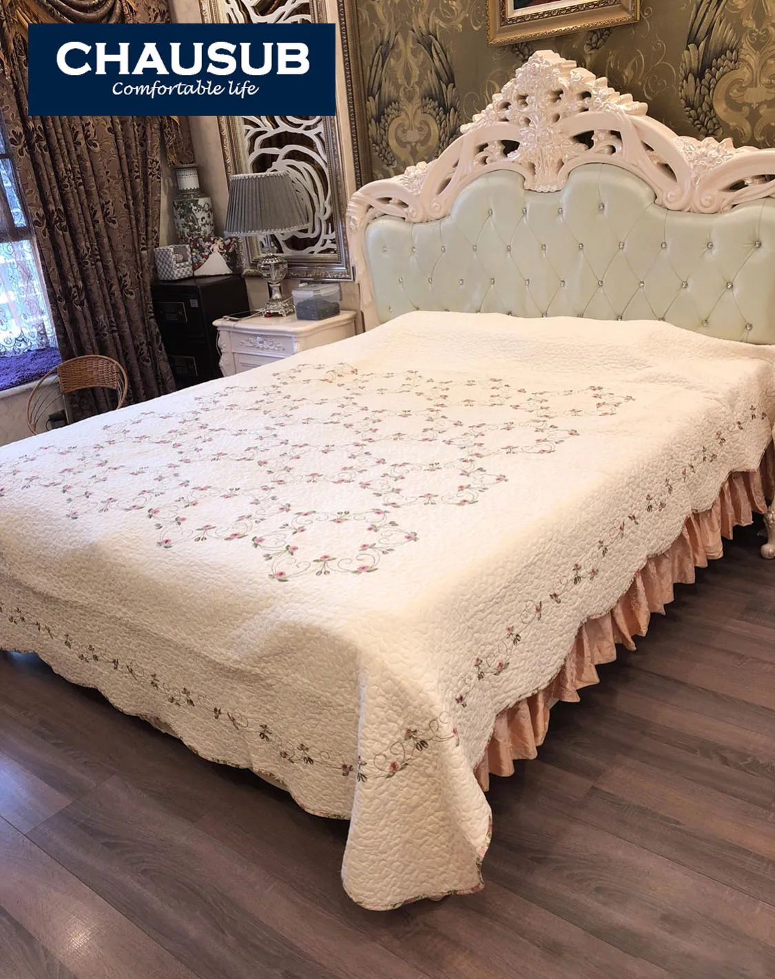 Modern Chic 100% Cotton Embroidered 3-Piece Quilt Set Lightweight Quilted Bedding Bedspread Coverlet for Summer Home Decor
Modern Chic 100% Cotton Embroidered 3-Piece Quilt Set Lightweight Quilted Bedding Bedspread Coverlet for Summer Home Decor
