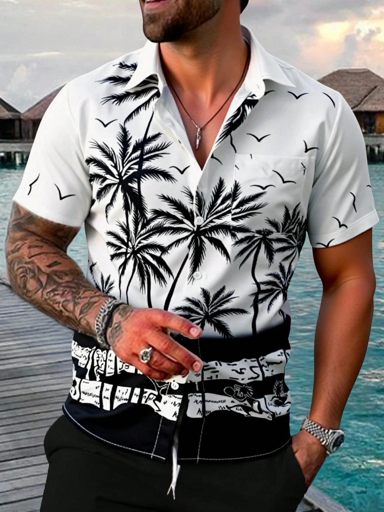Гавайская пляжная рубашка для отдыха 2025, повседневная мужская рубашка на пуговицах, праздничные рубашки с короткими рукавами и рисунком кокосовой пальмы
Гавайская пляжная рубашка для отдыха 2025, повседневная мужская рубашка на пуговицах, праздничные рубашки с короткими рукавами и рисунком кокосовой пальмы