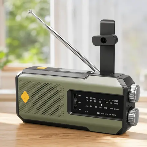 Emergency Radio Solar Hand Crank NOAA Weather Radio AM FM Portable 2000mAh Power Bank Rechargeable Survival Gear LED Camping Flashlight Reading Lamp SOS Alarm Hurricane Earthquake Emergency Kit Battery Operated For Home Outdoor Adventures Hiking