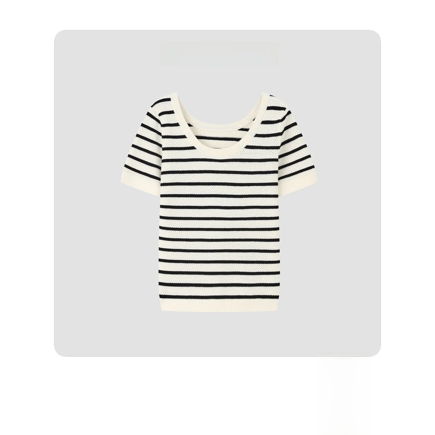 Hua Ji Yan round Neck Knitted Short Sleeve T-Shirt Striped Pattern Versatile Small Grid All-Match Women's Slim Fit Summer Top
Hua Ji Yan round Neck Knitted Short Sleeve T-Shirt Striped Pattern Versatile Small Grid All-Match Women's Slim Fit Summer Top