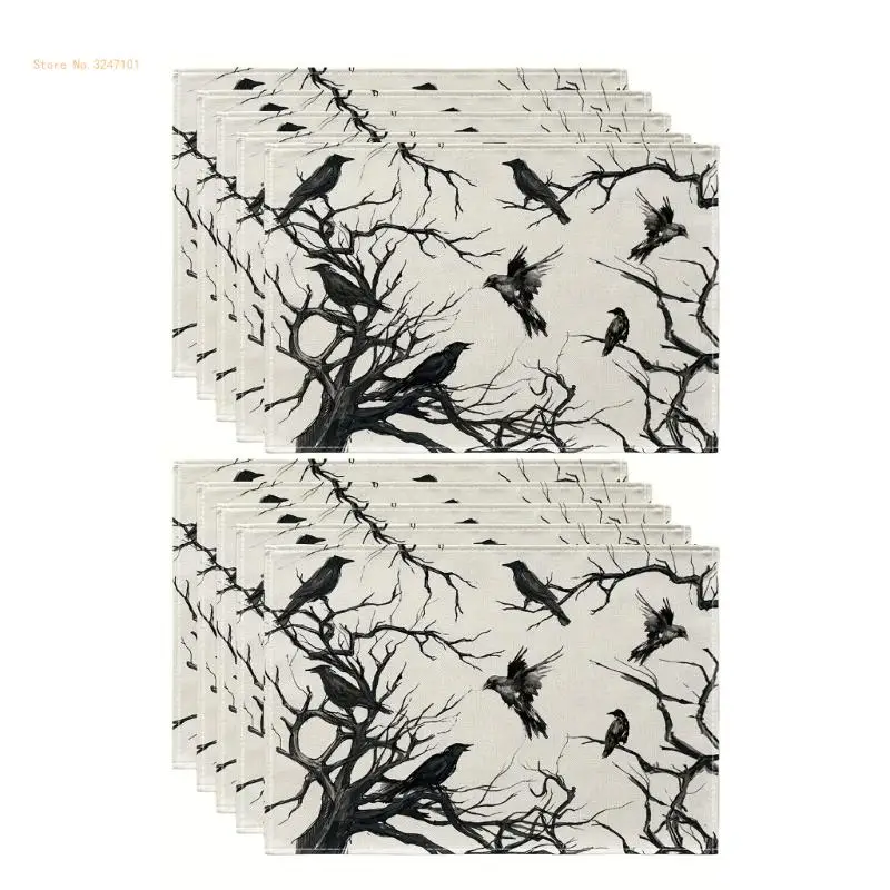 Waterproof Placemats Crow Table Mats for Halloween Dining Table Decors Dropship
Waterproof Placemats Crow Table Mats for Halloween Dining Table Decors Dropship