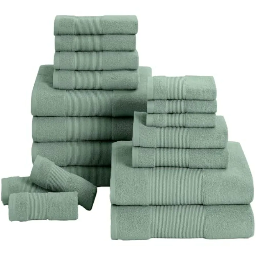 Air Cloud 18-Piece Towel Set for bathroom use, 100 zero-twist cotton, eucalyptus color, 500 GSM quick-dry and plush
Air Cloud 18-Piece Towel Set for bathroom use, 100 zero-twist cotton, eucalyptus color, 500 GSM quick-dry and plush