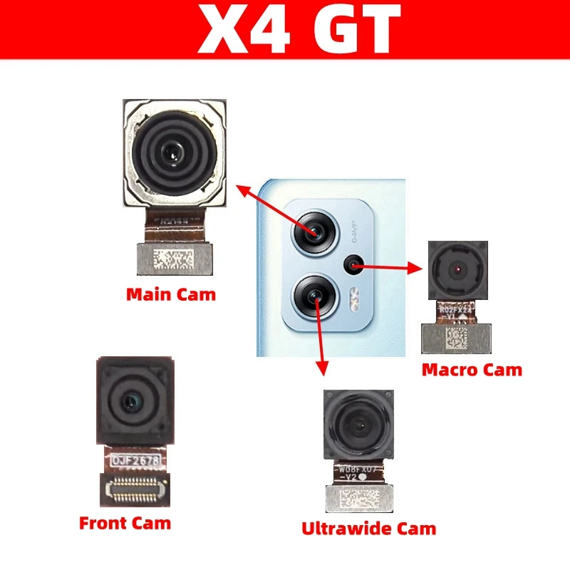 Основная камера + макро + ультраширокая камера гибкий кабель для Xiaomi Poco X4 GT Модуль задней камеры запасные части
Основная камера + макро + ультраширокая камера гибкий кабель для Xiaomi Poco X4 GT Модуль задней камеры запасные части
