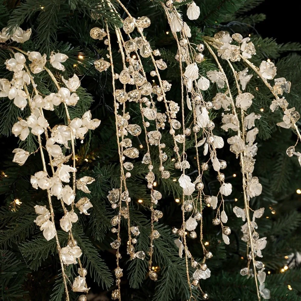 35-40cm Christmas Crystal Pendants Glitter Realistic Imitation Pearl Chain Handmade Bead String Vine Xmas Tree Ornaments
35-40cm Christmas Crystal Pendants Glitter Realistic Imitation Pearl Chain Handmade Bead String Vine Xmas Tree Ornaments