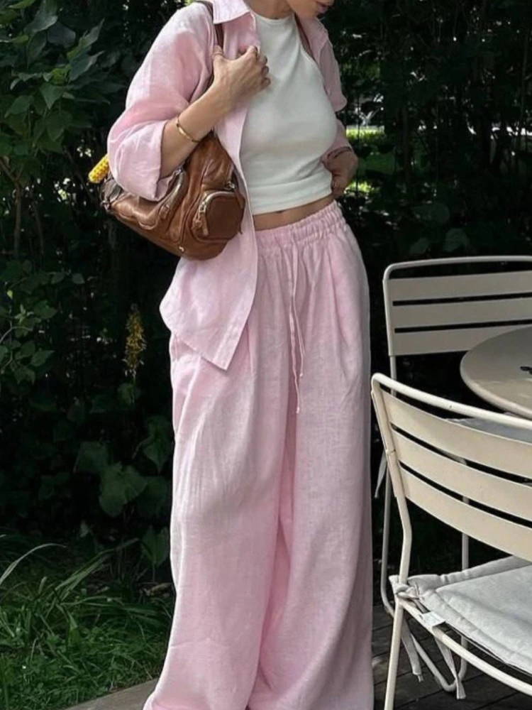 Cotton Linen Women's Pant Set Casual Loose Solid Buttons Shirt Pants Outfit 2026 Summer Lady Daily Chic Loose Trousers Suit New
Cotton Linen Women's Pant Set Casual Loose Solid Buttons Shirt Pants Outfit 2026 Summer Lady Daily Chic Loose Trousers Suit New