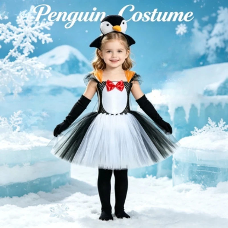 Kids Penguin Cosplay Costume Set with Tulle Tutu Skirt, Penguin Pattern Girls' Dress, Ideal for Parties and Performances
Kids Penguin Cosplay Costume Set with Tulle Tutu Skirt, Penguin Pattern Girls' Dress, Ideal for Parties and Performances