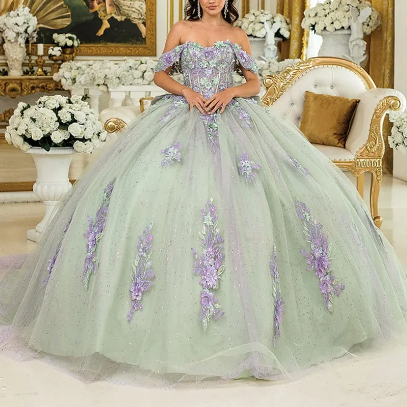 Зеленое блестящее платье принцессы Quinceanera с открытыми плечами и аппликацией, кружевное платье с бисером и кристаллами с бантом, милое платье 16, бальное платье Vestidos
Зеленое блестящее платье принцессы Quinceanera с открытыми плечами и аппликацией, кружевное платье с бисером и кристаллами с бантом, милое платье 16, бальное платье Vestidos