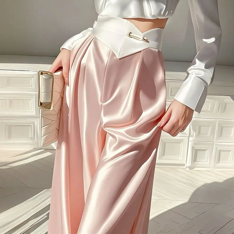 2025 Summer New Small Pink Wide Leg Hanging High End Pants Women's High Waist Suit Straight pants women
2025 Summer New Small Pink Wide Leg Hanging High End Pants Women's High Waist Suit Straight pants women