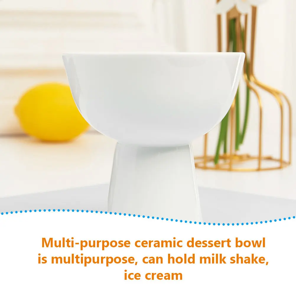 Footed Dessert Bowl Ceramic Ice Cream Cup with High Base for Pudding Yogurt Snacks Fruit Salad Serving Bowl Ktv
Footed Dessert Bowl Ceramic Ice Cream Cup with High Base for Pudding Yogurt Snacks Fruit Salad Serving Bowl Ktv