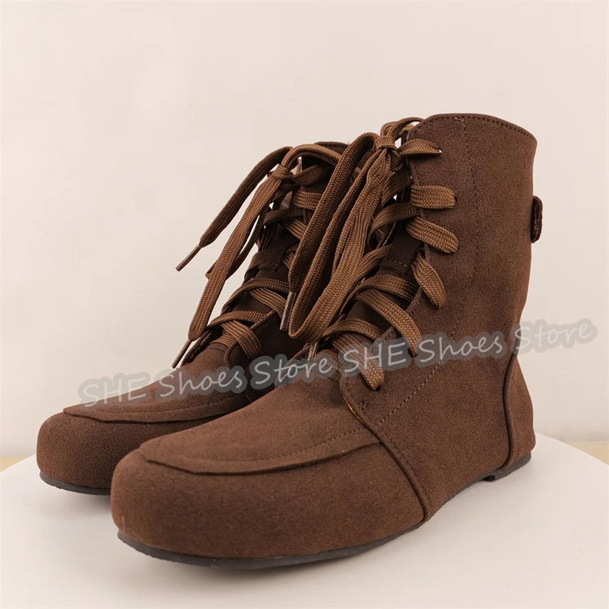 Women Faux Suede High Top Lace-Up Ankle Boots Handmade Genuine Leather Breathable Short Boots Lady Outside Casual Shoes
Women Faux Suede High Top Lace-Up Ankle Boots Handmade Genuine Leather Breathable Short Boots Lady Outside Casual Shoes