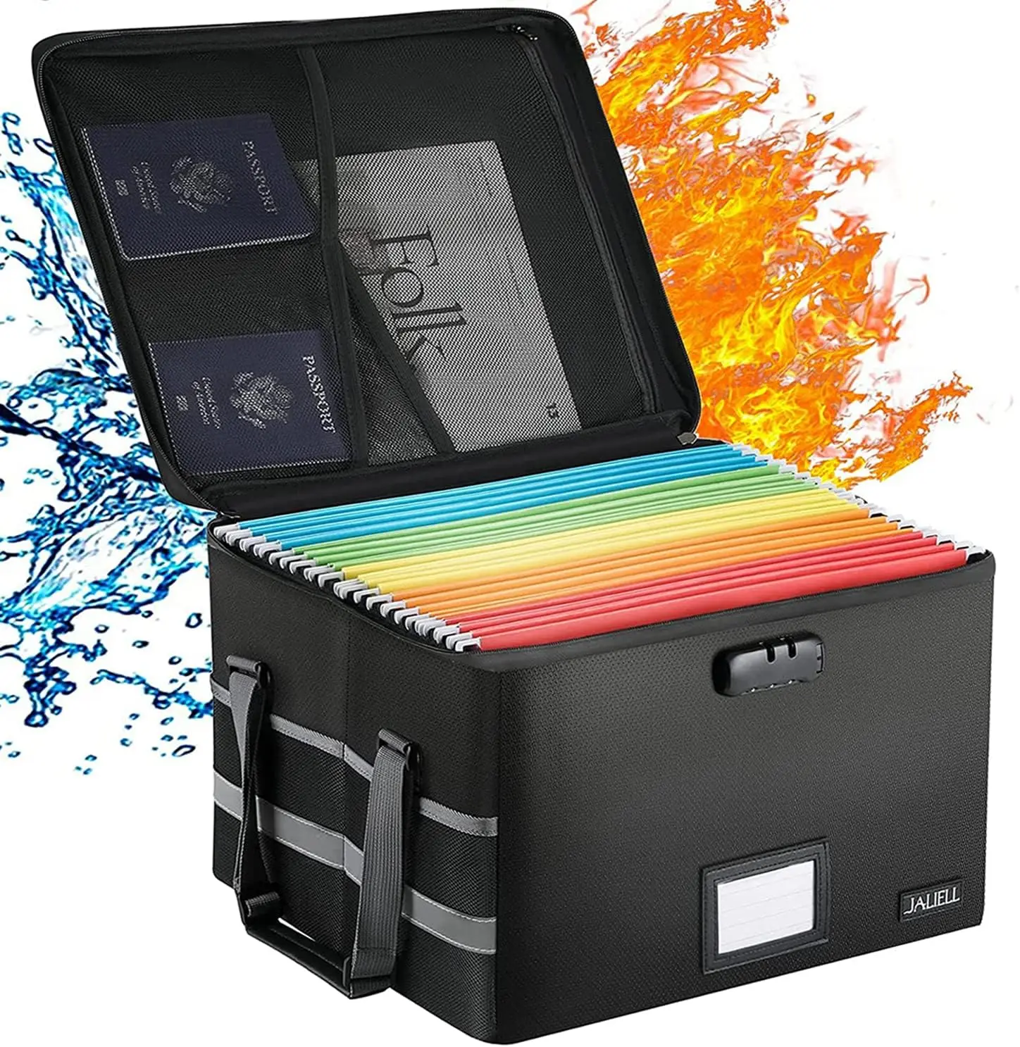 Lockable Fireproof File Box with Adjustable Handle, Collapsible Document Organizer for Hanging Letter/Legal Folders
Lockable Fireproof File Box with Adjustable Handle, Collapsible Document Organizer for Hanging Letter/Legal Folders