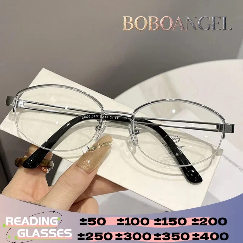 BOBOANGEL Women Reading Glasses Chic Sleek Silver Half-Rim Optical Eyeglasses Frame Prescription Glasses High Quality Customized
BOBOANGEL Women Reading Glasses Chic Sleek Silver Half-Rim Optical Eyeglasses Frame Prescription Glasses High Quality Customized