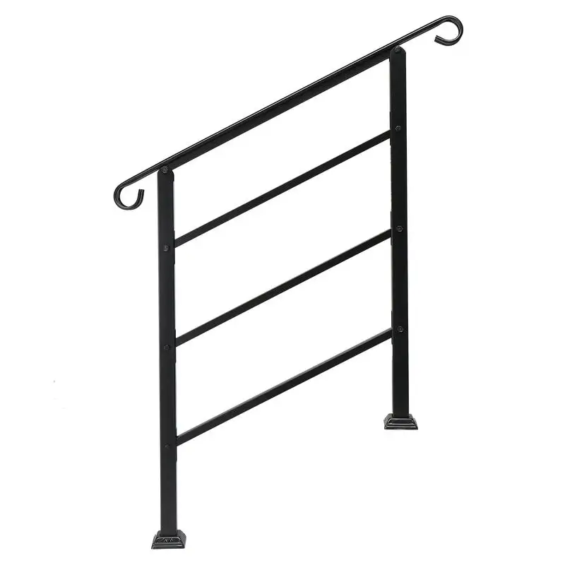 Matte Black, 1-3 Level Adjustable, Rolled Edge Handrail, Courtyard Staircase Handrail
Matte Black, 1-3 Level Adjustable, Rolled Edge Handrail, Courtyard Staircase Handrail