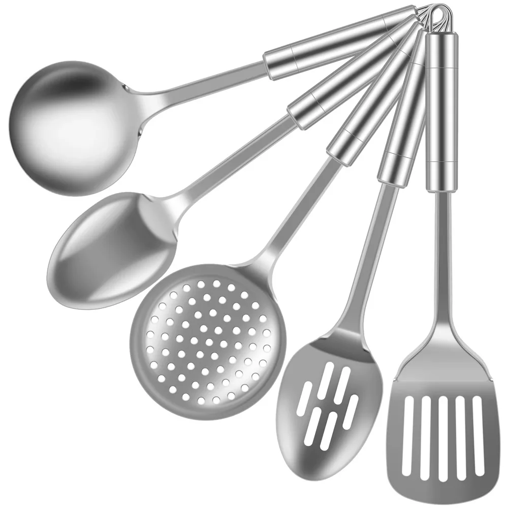 5-компонентная лопатка из нержавеющей стали, набор кухонных принадлежностей с длинной ручкой, прочная моющаяся ложка, столовые приборы, многоразовые
5-компонентная лопатка из нержавеющей стали, набор кухонных принадлежностей с длинной ручкой, прочная моющаяся ложка, столовые приборы, многоразовые