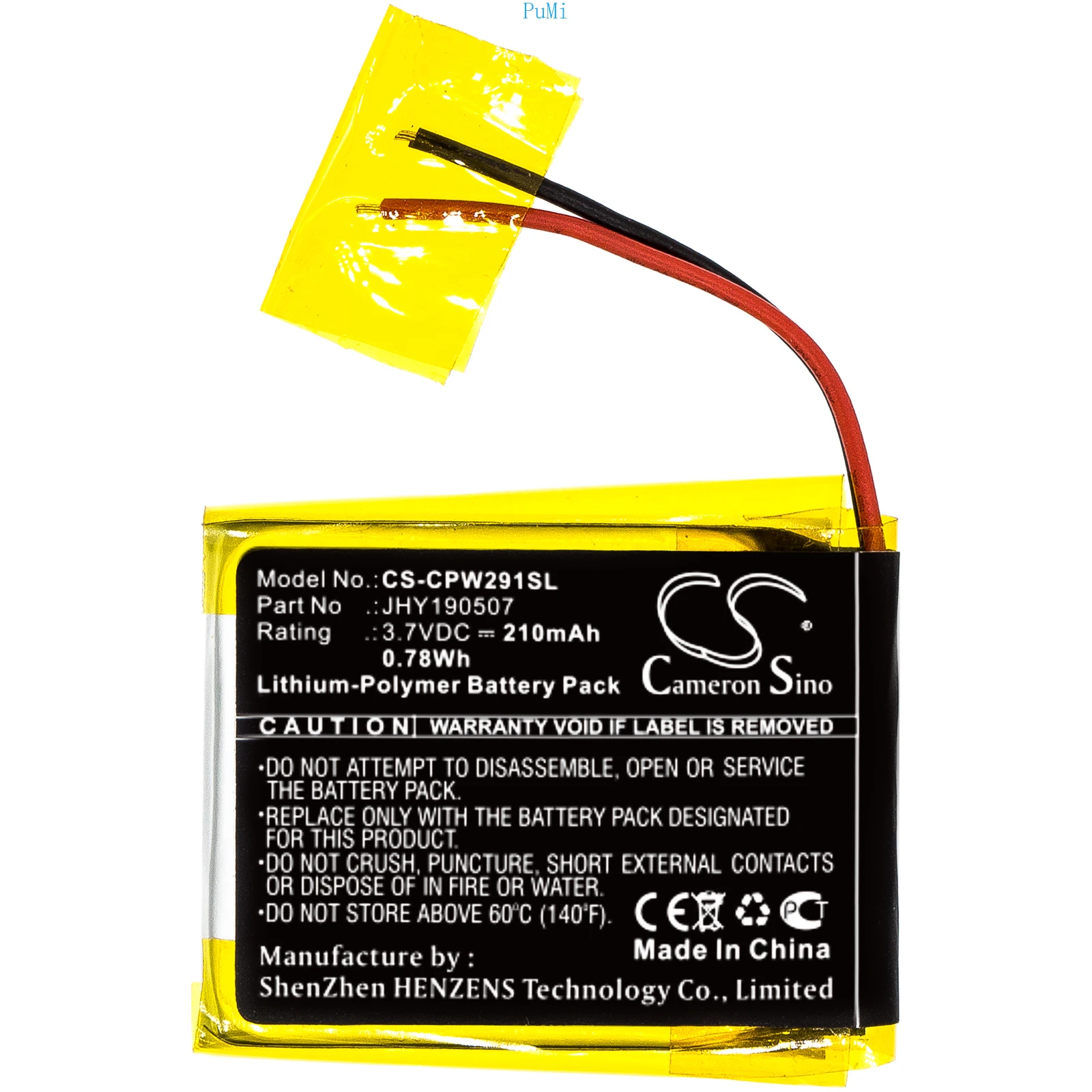 CameronSino Remote Start and Entry Systems Li-Polymer 3.70V 210mAh Battery JHY190507 For Compustar 2W901R-SS
CameronSino Remote Start and Entry Systems Li-Polymer 3.70V 210mAh Battery JHY190507 For Compustar 2W901R-SS